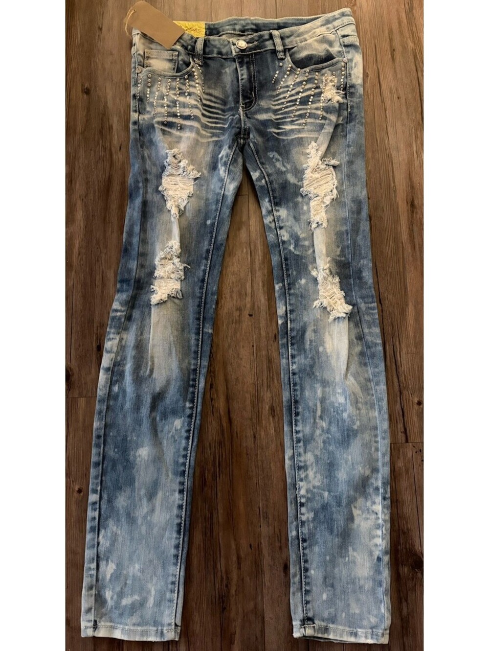 NWT Machine Nouvelle Distressed Low Rise Skinny Jeans 32